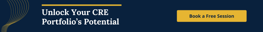Banner that states "Unlock your cre portfolios potential" and leads people to best page to contact the team regarding cre refinance strategies.