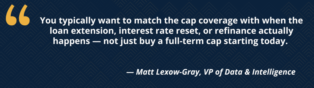 Matt Lexow-Gray quote from flash webinar: How Forward-Starting Rate Caps Optimize CRE Debt Strategy 